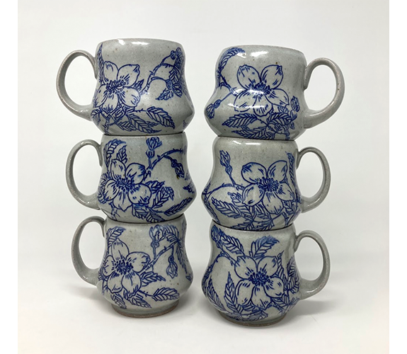 Wild Roses Curvy Mugs - Ayla Mullen